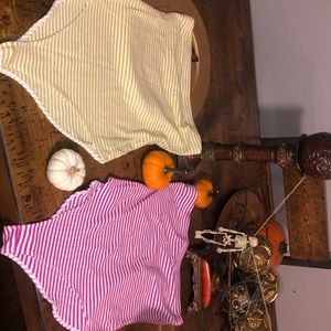 Stripe bright crop bodysuit